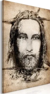 Produktbild von Italienischer Leinwand Leinwandbild - Shroud of Turin in Sepia (1 Part) Vertical 20x30 cm Menschen h-C-0191-b-a