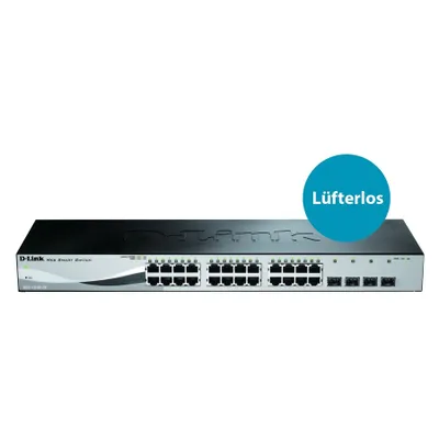 Produktbild von D-Link DGS-1210-28, Managed, L2, Gigabit Ethernet (10/100/1000), Vollduplex, Rack-Einbau, 1U
