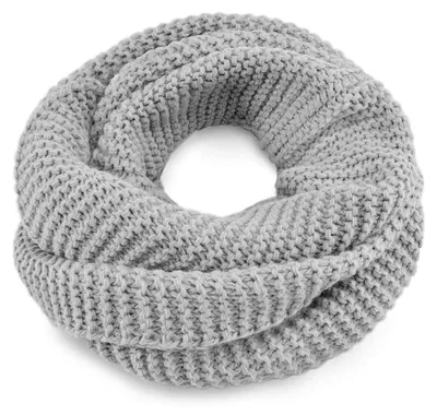 Productafbeelding van Damen sjaal, gebreide sjaal, buisvormige sjaal, winterscjaal, effen kleur, Neverless®, lichtgrijs, one size