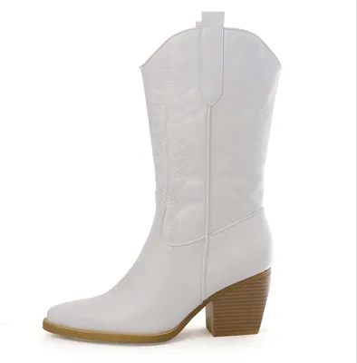 Produktbild von Cowboylaarzen Wit leatherlook