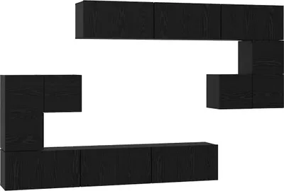 Productafbeelding van vidaXL TV-kast set, 10 stuks, zwart, eikenlook, houtvezel