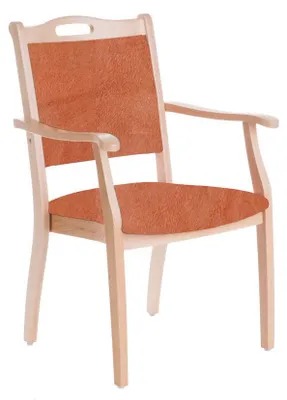 Produktbild von Armlehnenstuhl Pflegestuhl Esszimmer Seniorenstuhl Sabine.Color:Clean-Kunstleder Silvertex Macadamia