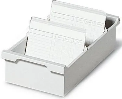 Produktbild von Karteitrog A6 quer 1200 Karten lichtgrau Packung mit 12 Stück