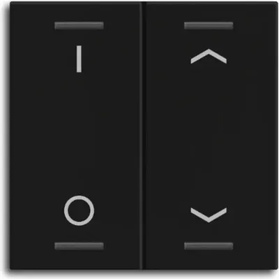 Immagine prodotto di MDT Interruttore a bilanciere per pulsante KNX Light 55, doppio, nero opaco, 1 pz.
