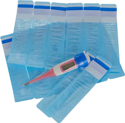 Image de 100 pièces de thermomètres Housses de protection . Thermomètres médicaux pour enfants Housses hygiéniques sans lubrifiant