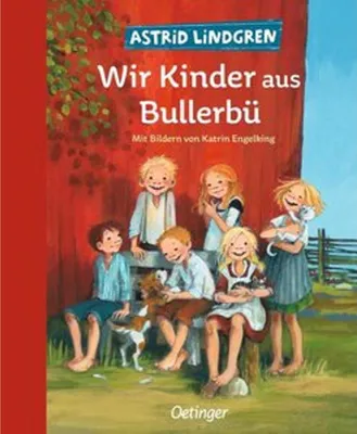 Illustration of children and animals on a farm-like setting.