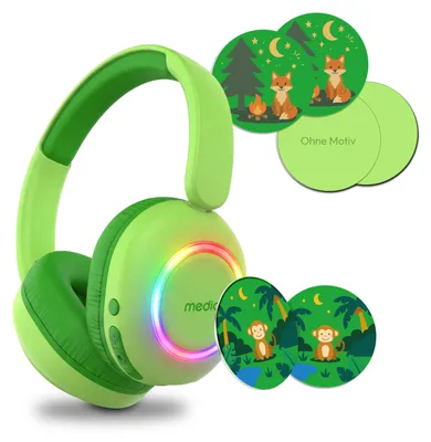 Produktbild von MEDION HE-1 Bluetooth Kopfhörer Kinder, Lautstärkebegrenzung - Grün