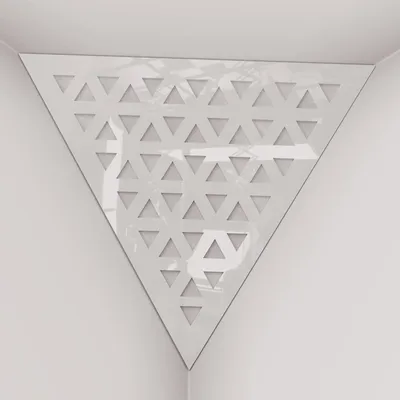 Produktbild von 4er-Set – Deckenecken-Bassfalle "Triangle-F" | Pyramidenförmiger Akustikschaum mit laminierter HDF-Platte und Stoff [TRI -Weißer Kunststoff|Weiß]