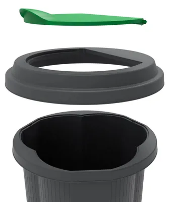 Produktbild von Exacompta Abfalleimer Tri Bin EcoBlack - Schwarz - 44214D