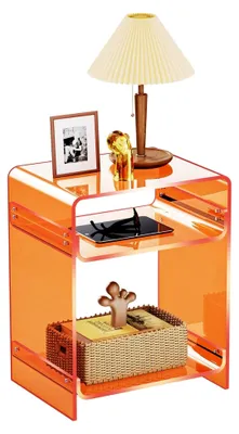 Produktbild von Acryl Beistelltisch, Transparenter Nachttisch, 30 x 40 x 50 cm (Orange)