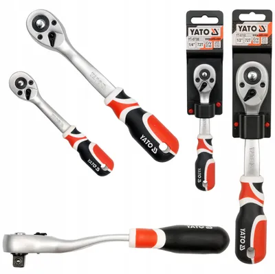 Obrázok produktu pre Yato Zahnuté račne 2 ks 1/4'' a 1/2'' kľúče na hlavice