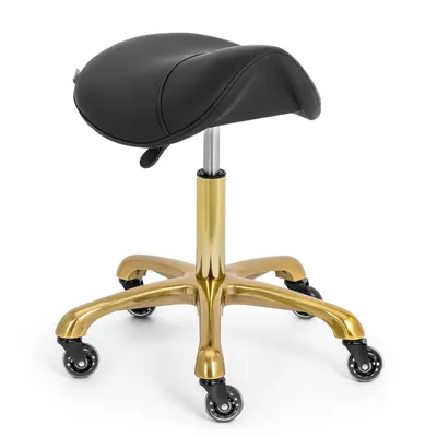 Obrázok produktu pre physa Sedlová stolička - 57 - 75 cm - 150 kg - čierna/zlatá