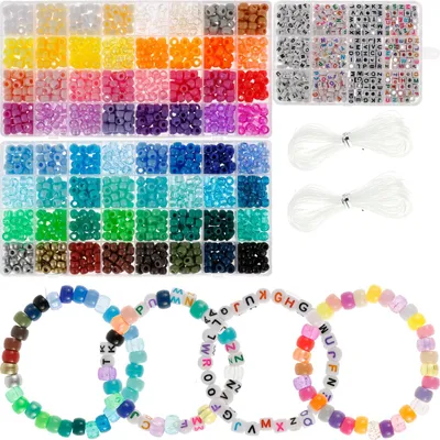 Pony Perlen Set 1977 Stück mit Buchstabenperlen für DIY Armbänder