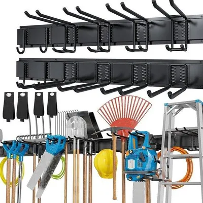Immagine prodotto di Supporto da parete per garage per attrezzi da giardino - 168 cm - Portata 180 kg - Pratica soluzione di stoccaggio