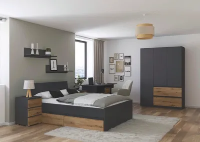 Produktbild von Jugendzimmer Joel 3trg Kleiderschrank in Grau Metallic und Artisan Eiche – Das perfekte Kinderzimmer