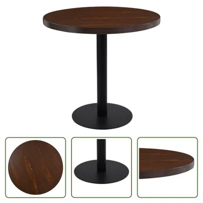 Image de The Living Store Table de bistrot brun foncé 80 cm MDF
