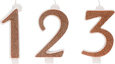 Produktbild von Tortenkerze 12cm glitter gold Nummer 8