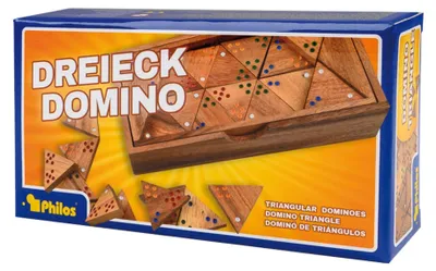 Produktbild von Philos Holz Dreieck Domino Spiel in Aufbewahrungsbox - Gesellschaftsspiel