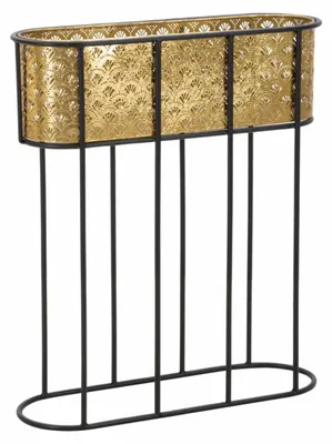 Produktbild von Mauro Ferretti Vasenhalter Oval Gold Schwarz 60x20x70 cm