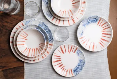 Image de Hermia Concept, ensemble de vaisselle de haute qualité (24 pièces) en porcelaine 100%, compatible avec le lave-vaisselle