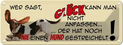 Produktbild von vianmo Blechschild 10x27 cm nie Hund gestreichelt Tier Haustier