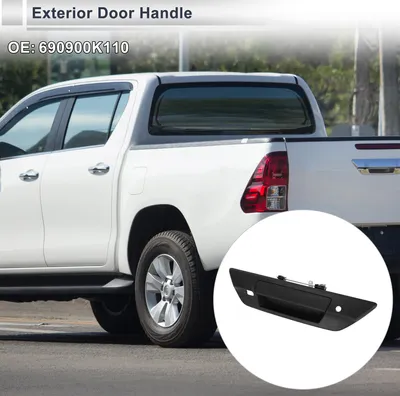 Image de Poignées De Porte Arrière Extérieure De Hayon Pour Toyota Hilux Revo 2015-2021 Poignée De Remplacement De Hayon Durable No.690900K110 Abs Noir 1 Pc