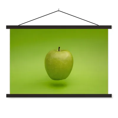 Produktbild von MuchoWow® Textilposter Obst - Apfel - Grün 150x100 cm mit schwarzem Rahmen - Schlafzimmer