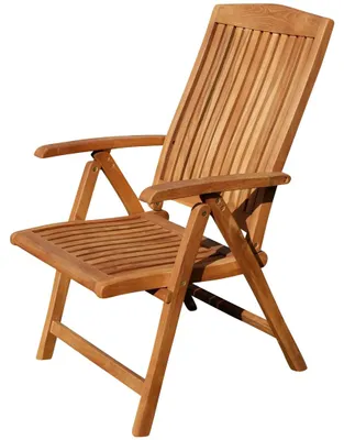 Produktbild von ALEOS. Teak Design Hochlehner Gartensessel Gartenstuhl Sessel Holzsessel Klappsessel Gartenmöbel Holz sehr robust 7fach-verstellbar Modell Tobago