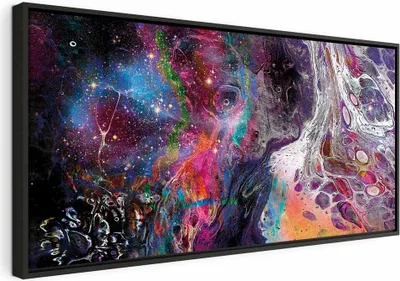 Produktbild von Italienischer Leinwand Leinwandbild - Colourful Galaxy (1 Part) Wide 100x50 cm Abstrakt a-A-0420-b-a
