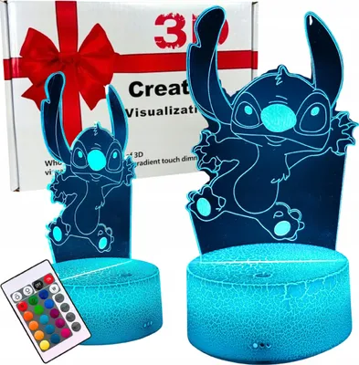 Obrázek produktu pro Lilo a Stitch STITCH 16 LED 3D noční světlo pro děti + dálkové ovládání