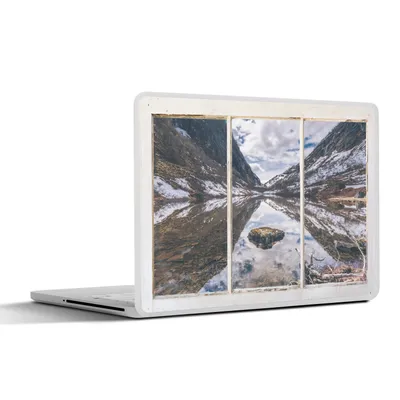 Produktbild von MuchoWow® Laptop Aufkleber Sticker Cover Aussicht - Berg - Wasser 40x30 cm - Laptop Dekoration - Selbstklebend