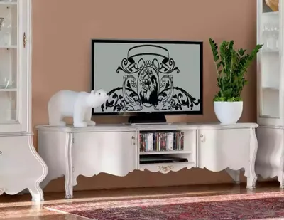 Produktbild von Weiße Luxus Wohnzimmer Wohnwand Möbel 2x Vitrinen TV-Ständer Klassisch
