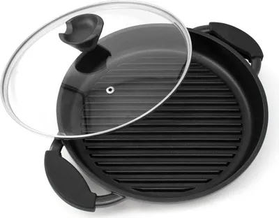 Produktbild von JOEJI’S KITCHEN Grillpfanne »Joejis Grillpfanne mit deckel 27cm Aluminium pfanne abnehmbarer griff Steakpfannen antihaftversiegelt, induktionsgeeignet für Alle Kochfelder und Ofenfest, Grill pfanne grillen