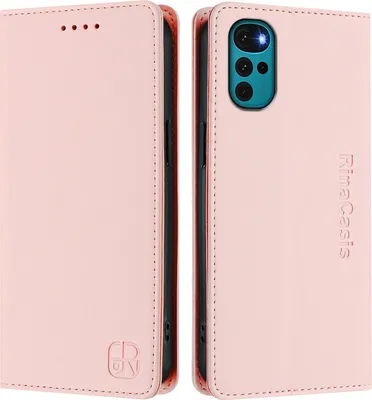 Obrázek produktu pro Kožené pouzdro pro Motorola Moto G22, flipové pouzdro s přihrádkami na karty, peněženkou a stojánkem Růžový