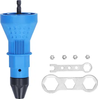 Obrázek produktu pro Adaptér pro nýtovací vrták, ergonomické elektrické nýtovací vrtací nářadí s vložkovými maticemi, šestihrannými klíči a tryskami