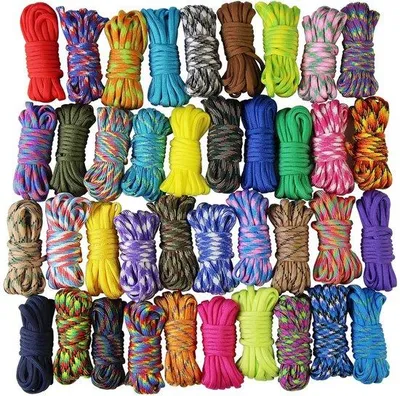 Image de Lot de cordes Paracord multicolores - 10 pièces - 10 x 3 mètres de long