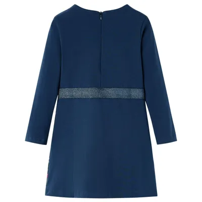 Immagine prodotto di vidaXL Abito da bambino con maniche lunghe blu navy 128