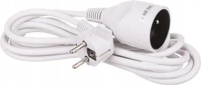 Obrázok produktu pre Predlžovací kábel 3 m s uzemnením, 230 V, biely, IP20