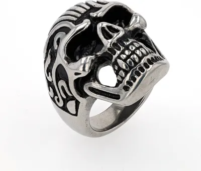 Produktbild von Akzent Herrenring "Skullstorm", Edelstahl, Totenkopf