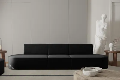 Produktbild von Sofa Designersofa 3-Sitzer MILOT in Stoff Opera Velvet Schwarz