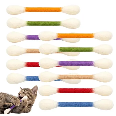 Productafbeelding van Katoenen Kattenstaafjes - Set van 12 Kattenspeelgoed