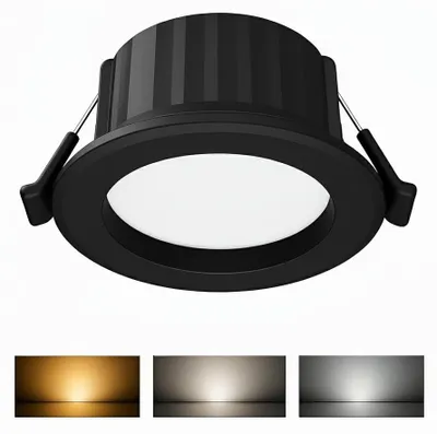 Produktbild von Braytron LED 9W Einbaustrahler 68mm IP54 3CCT Feuchtraum Deckenstrahler Spot Badezimmer Schwarz