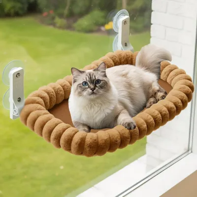 Obrázok produktu pre Mačky Okenné šampóny - Seatstick Domáce zvieratá - Opaľovanie Relax - Silné Šály na odsávanie - 52 x 30cm - Brown