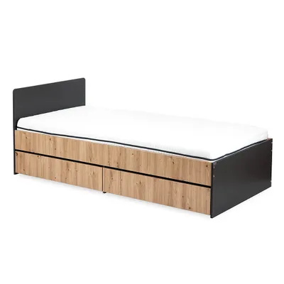Obrázek produktu pro Dětská postel 90x200 AGIRA se šuplíkem - antracitová / dub