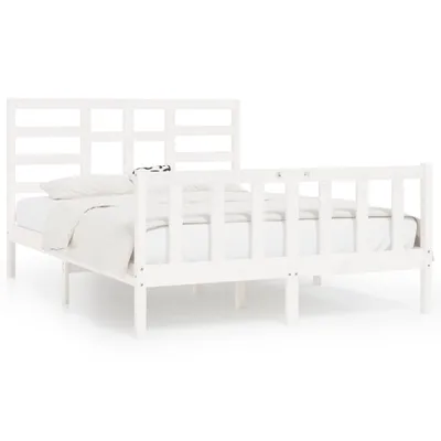 Produktbild von vidaXL Massivholzbett ohne Matratze Weiß 140x200 cm Kiefernholz