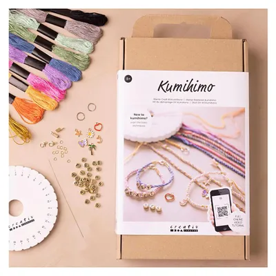 Produktbild von Creativ Company Kumihimo Flechtset - Starter Hobbyset Schmuck basteln