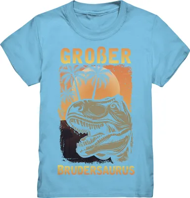 Produktbild von Dinosaurier T-Rex Großer Bruder T-Shirt – Sky Blue / 152/164 (12-14)
