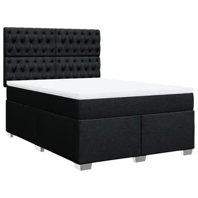 Produktbild von Boxspringbett mit Matratze Schwarz 140x190 cm Stoff