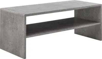 Obrázek produktu pro [en.casa] Konferenční stolek s policí v betonovém vzhledu Odkládací stolek do obývacího pokoje 100x40x40cm Rozkládací stolek