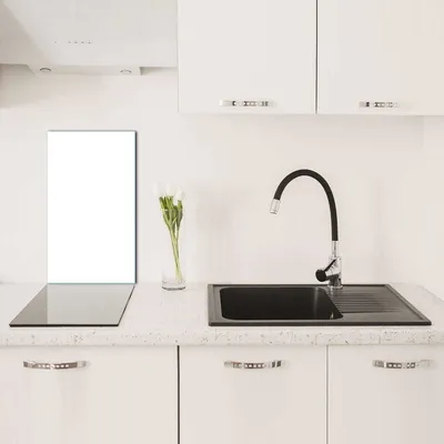 Produktbild von Herdabdeckplatten Glaskeramikkochfeld-Abdeckung Spritzschutz Glas 30x52 Weiß